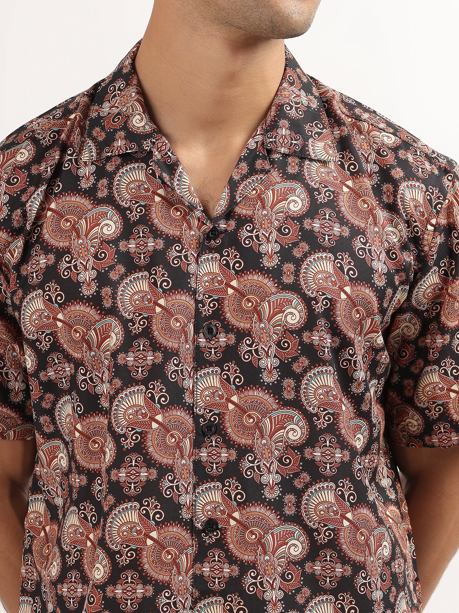 Black Printed Resort Shirt