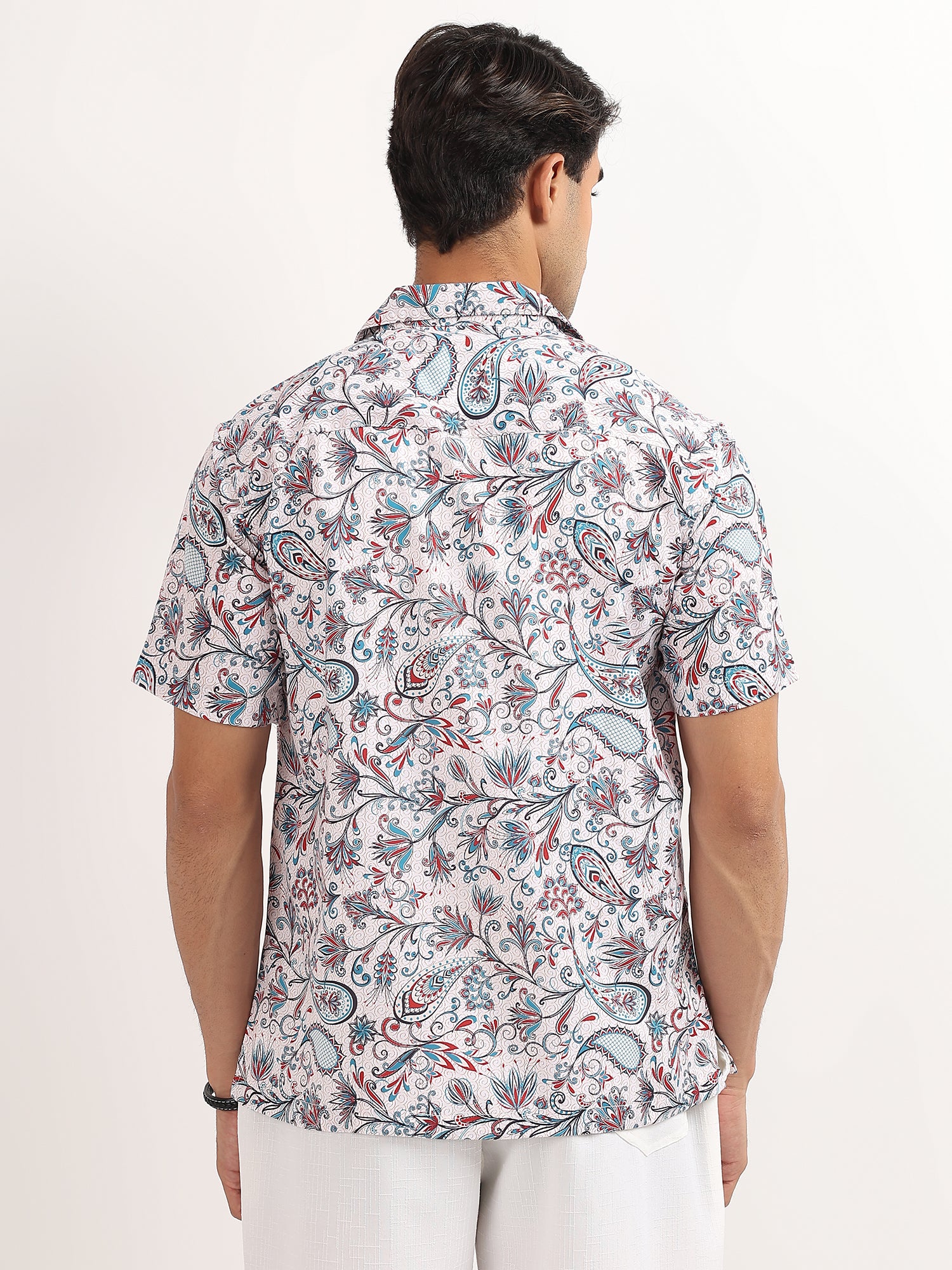 White Printed Resort Shirt