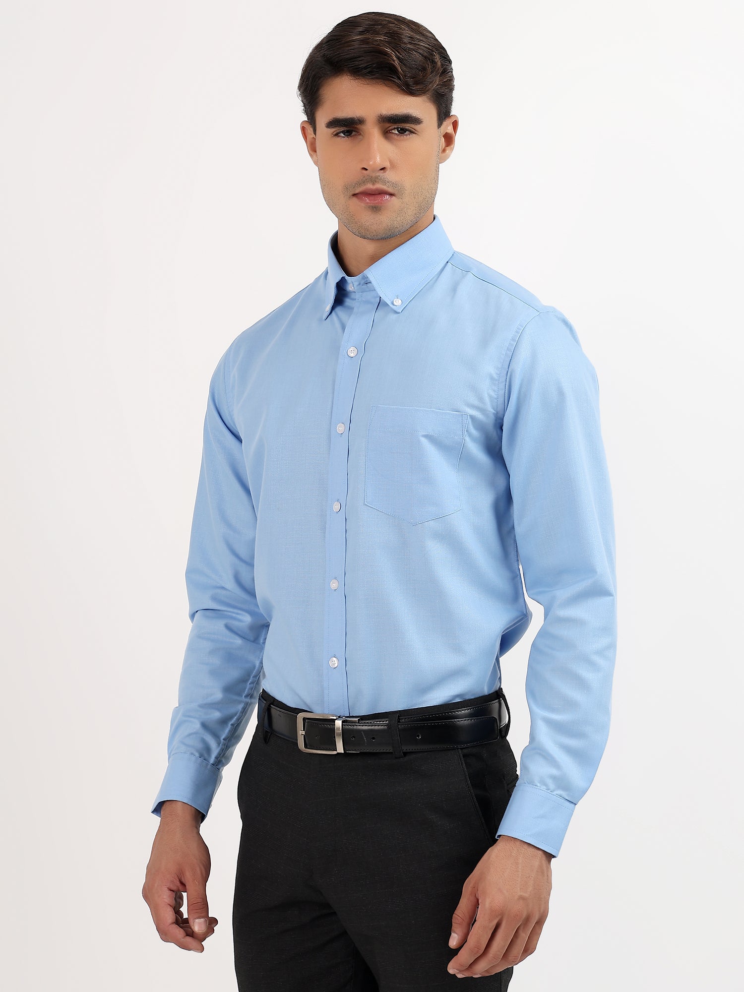 Custom Fit Blue Oxford Shirt