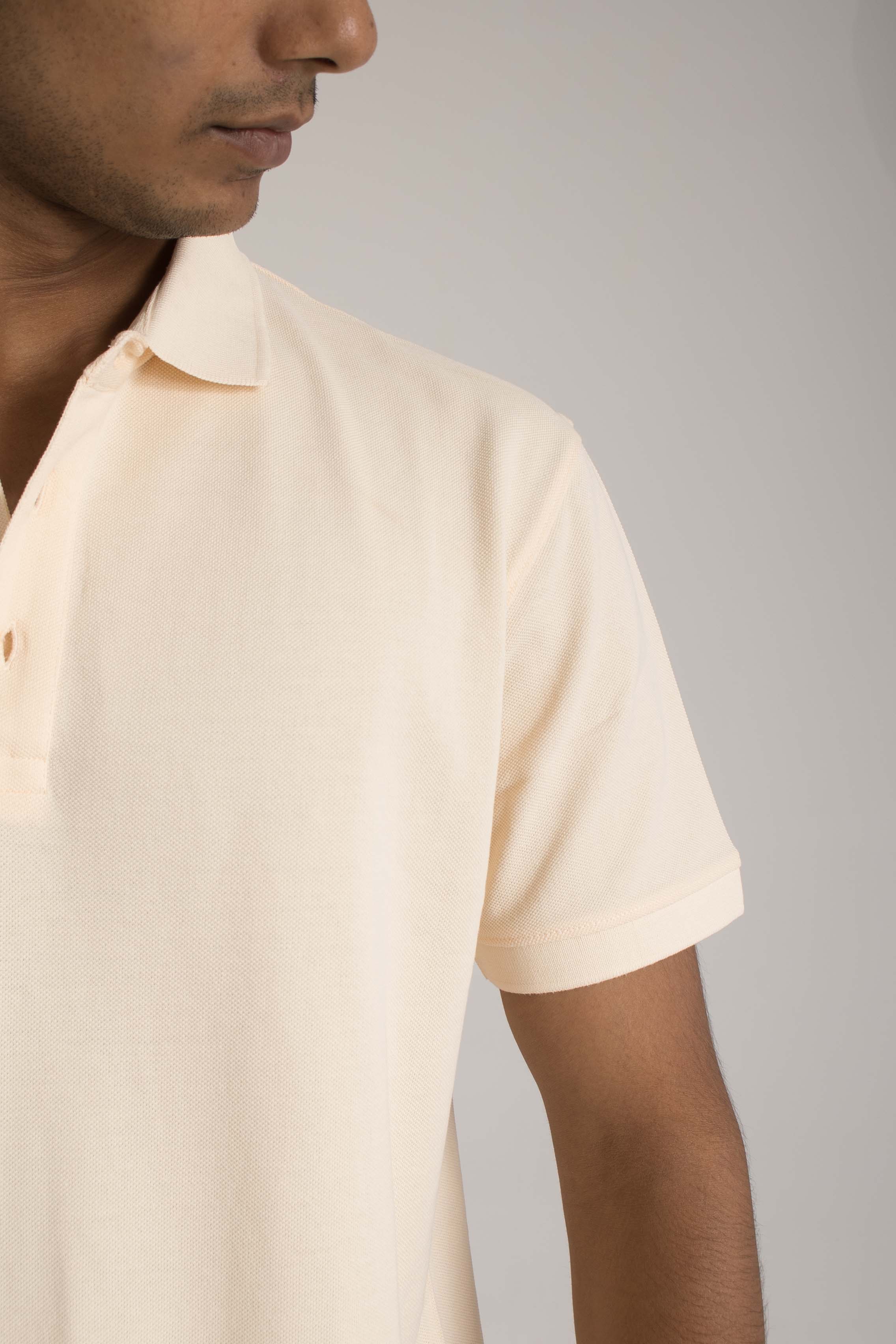 Cream Plain Polo