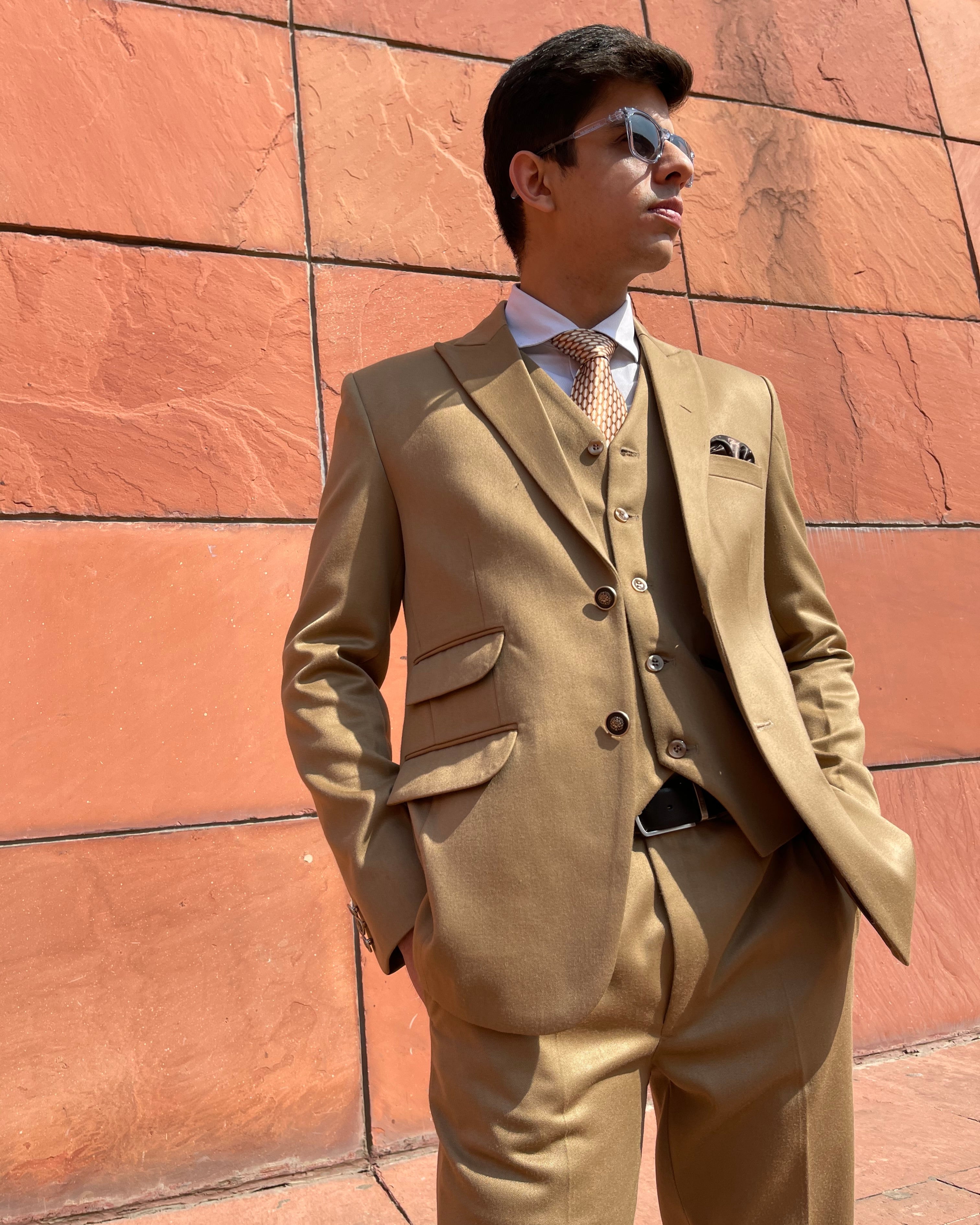 Beige Formal Trouser