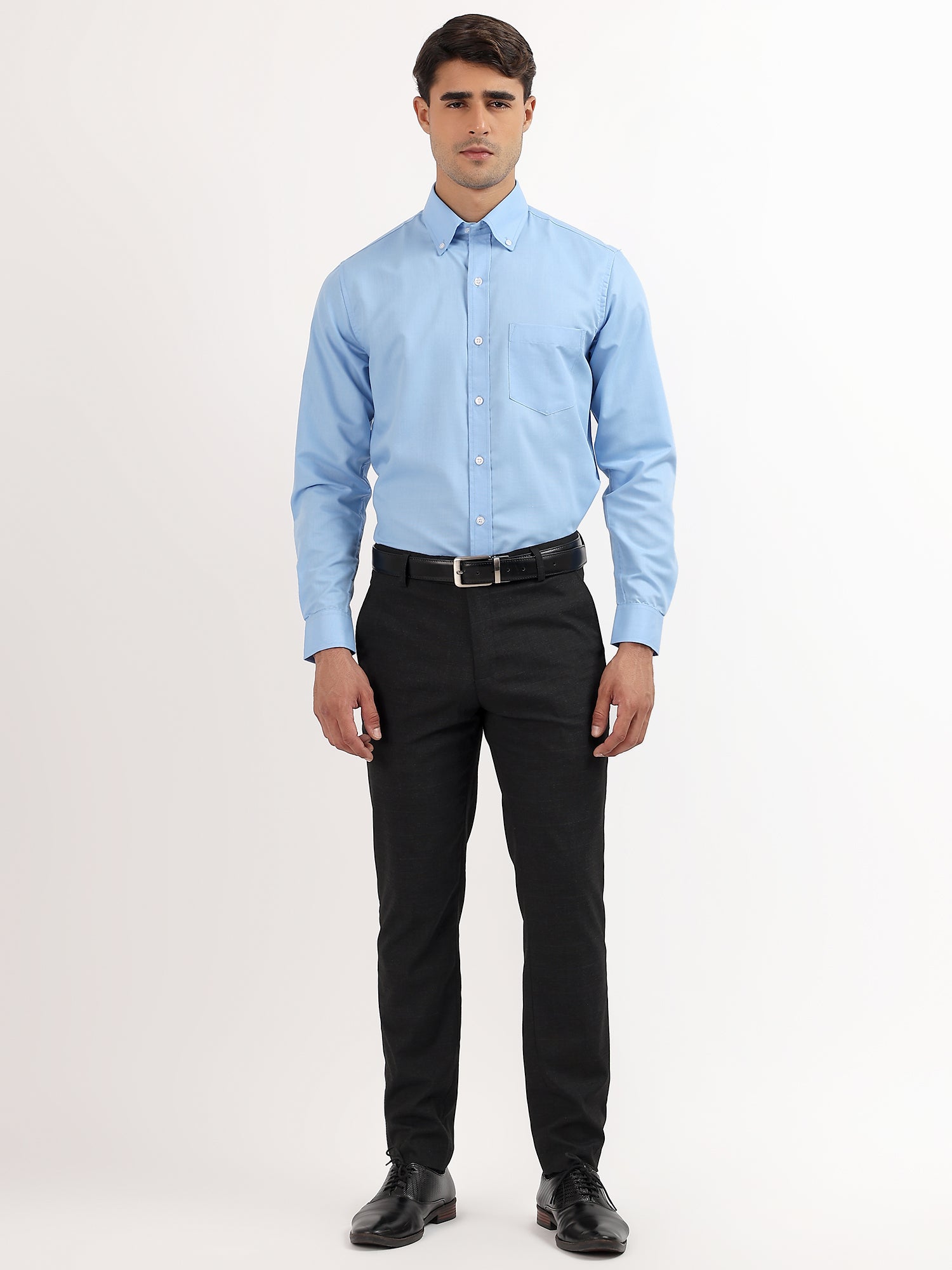 Custom Fit Blue Oxford Shirt