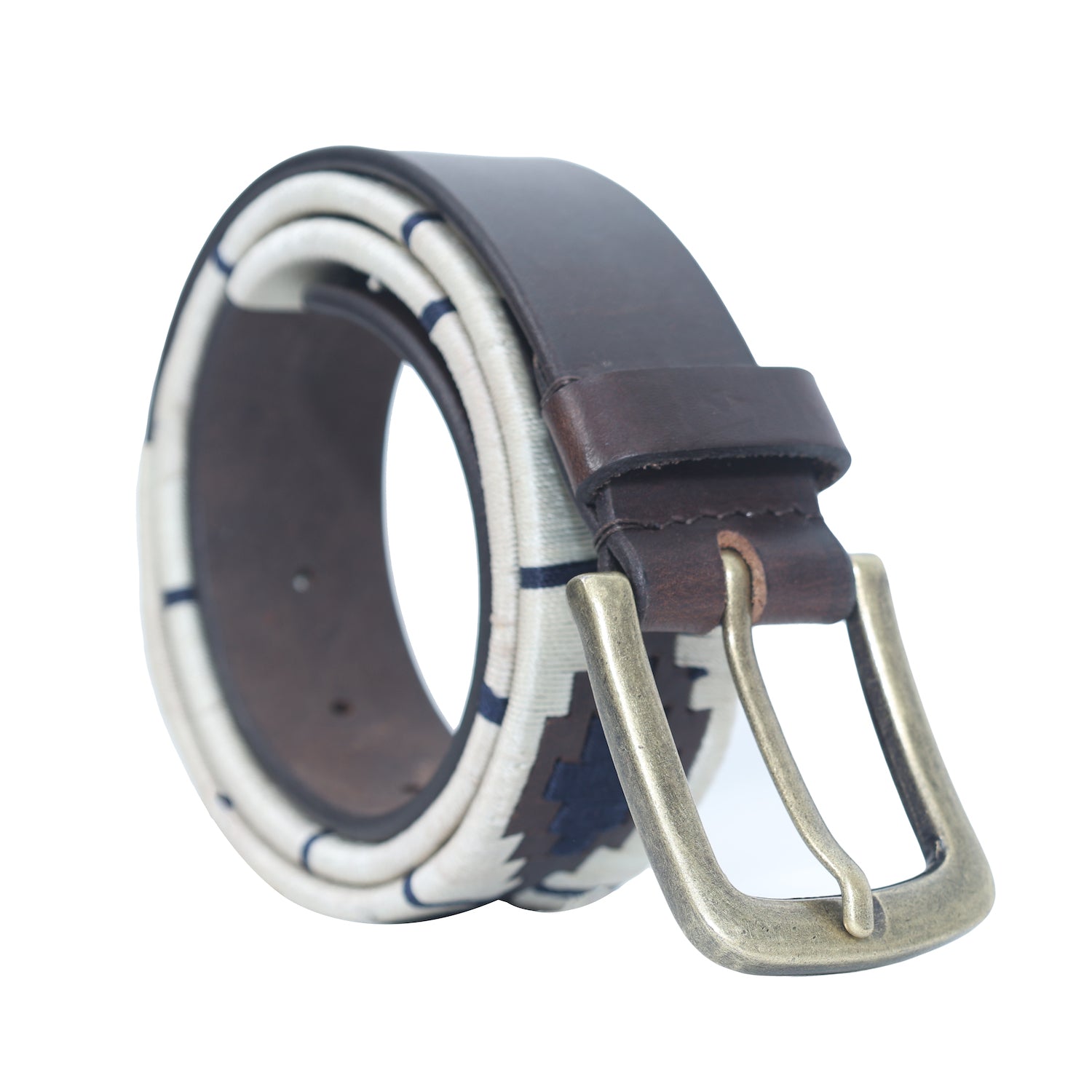 Polo White Belt with Blue Detailing