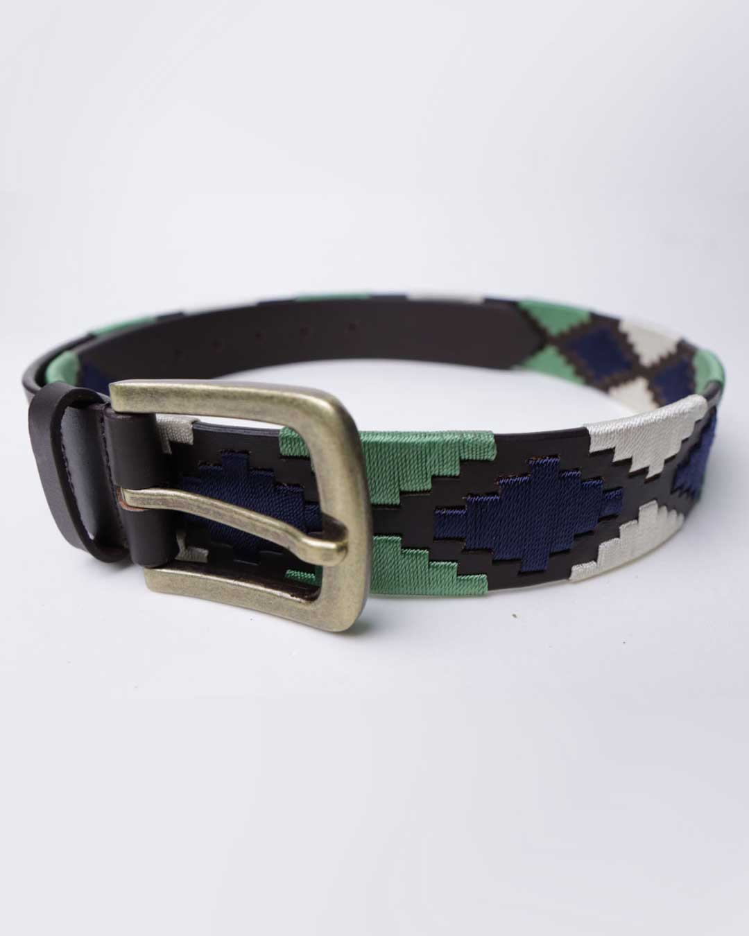 Polo Belt with Blue Black White Detaling