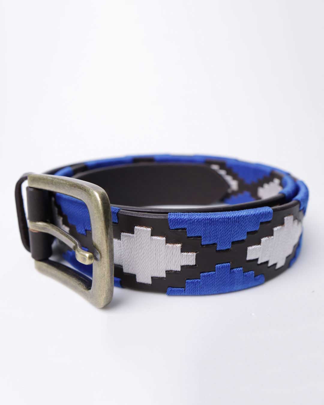 Blue with White&Black Detailing Polo Belt