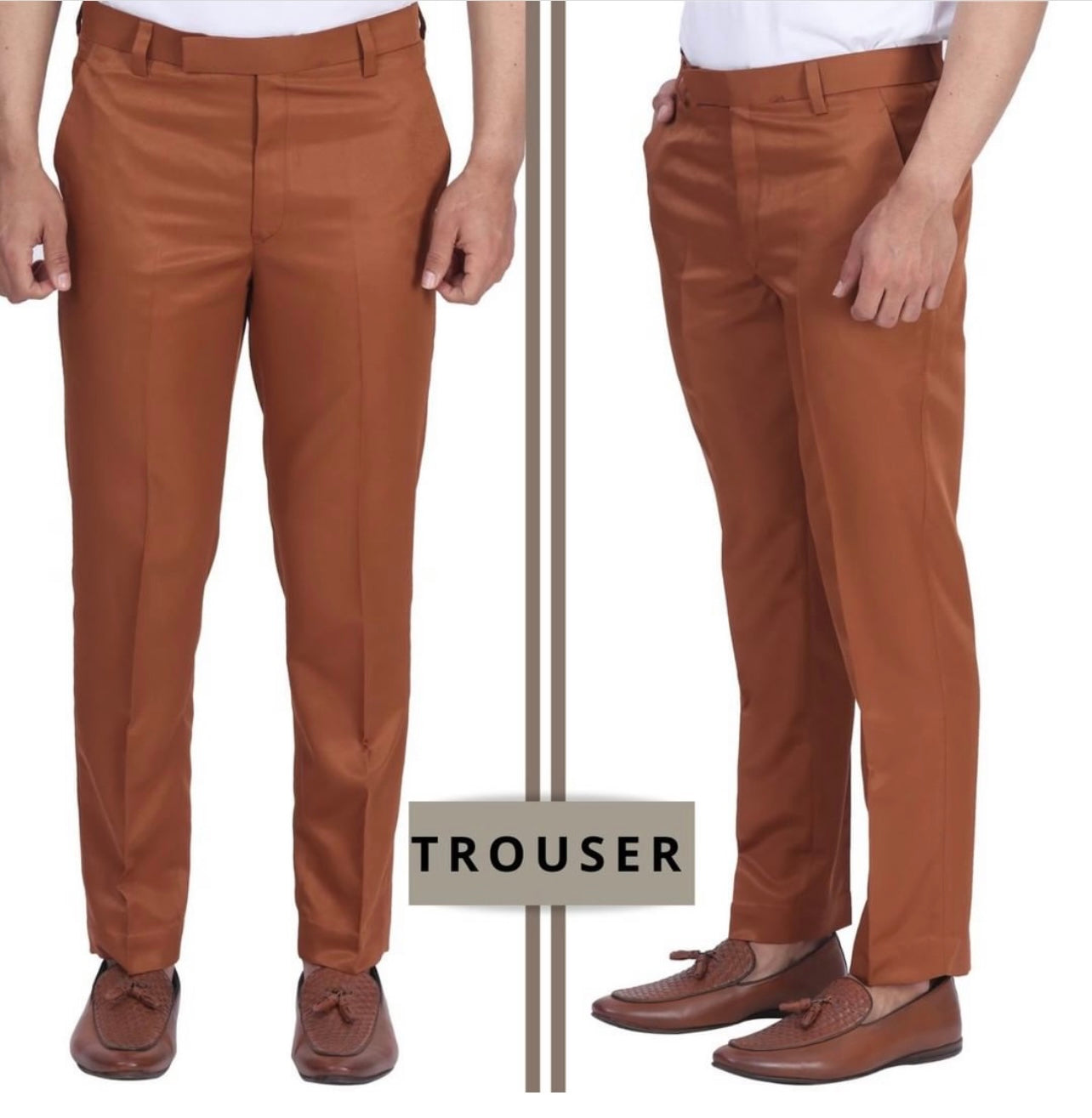 Shiny Brown Formal Pants