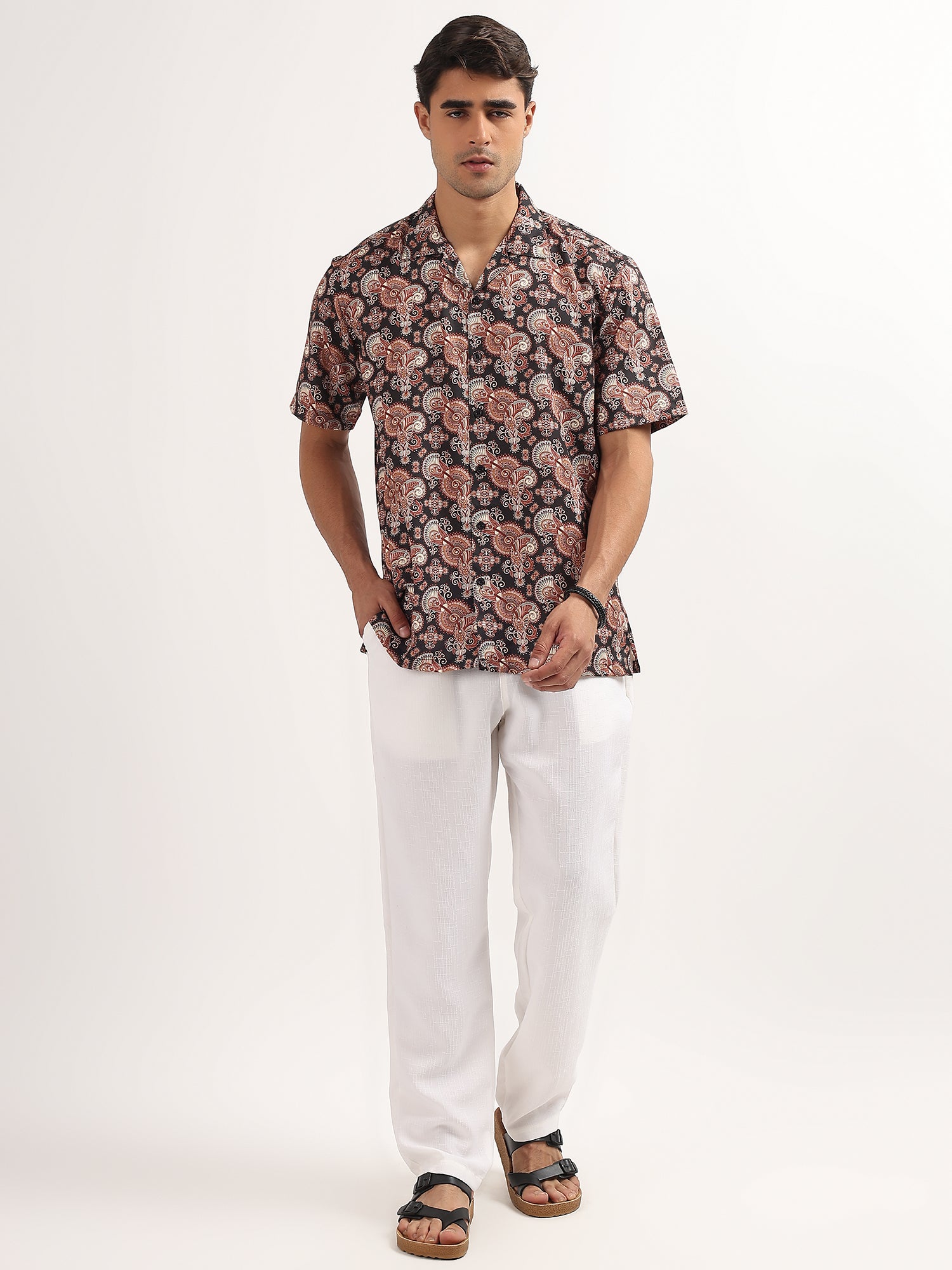 Black Printed Resort Shirt