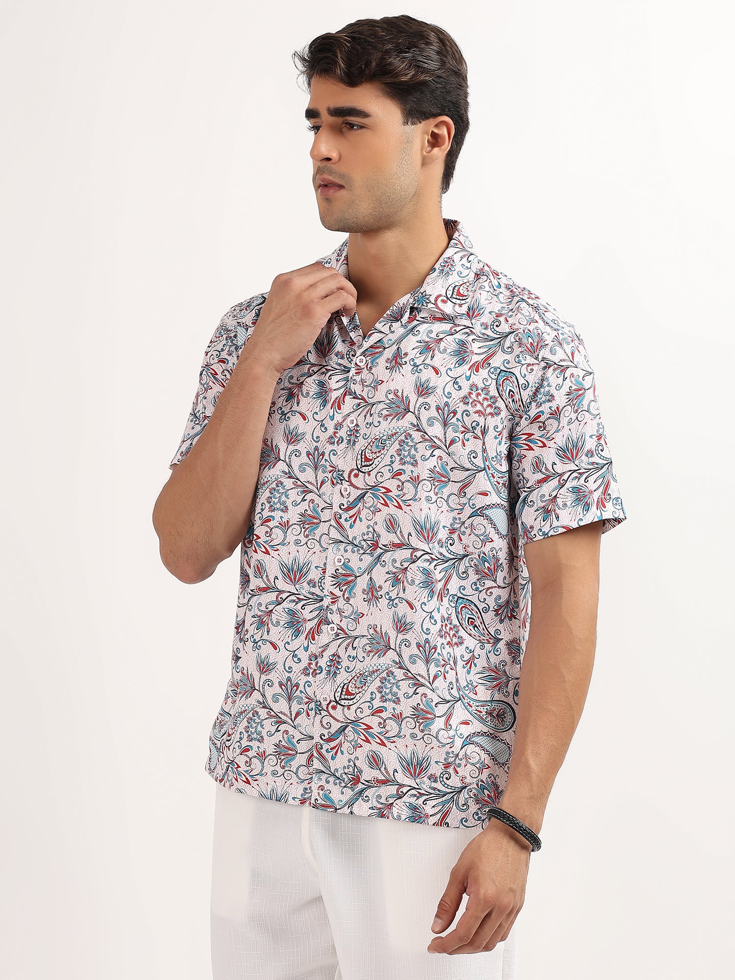 White Printed Resort Shirt