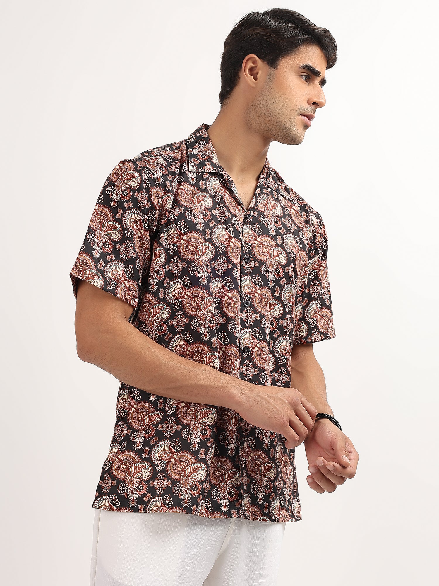Black Printed Resort Shirt