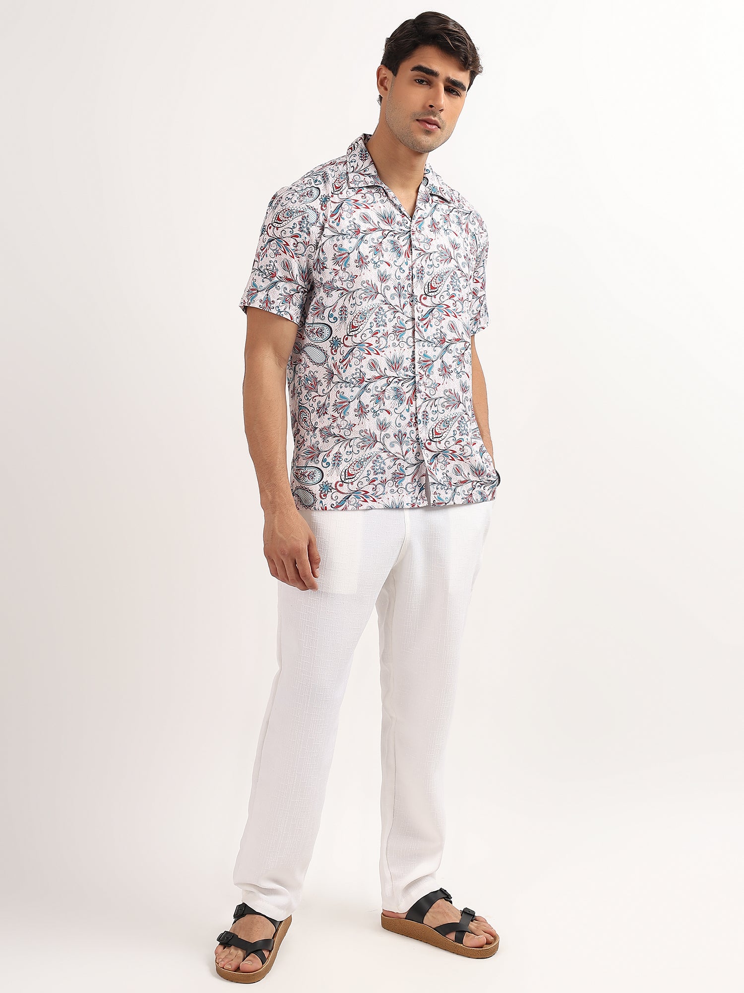 White Printed Resort Shirt