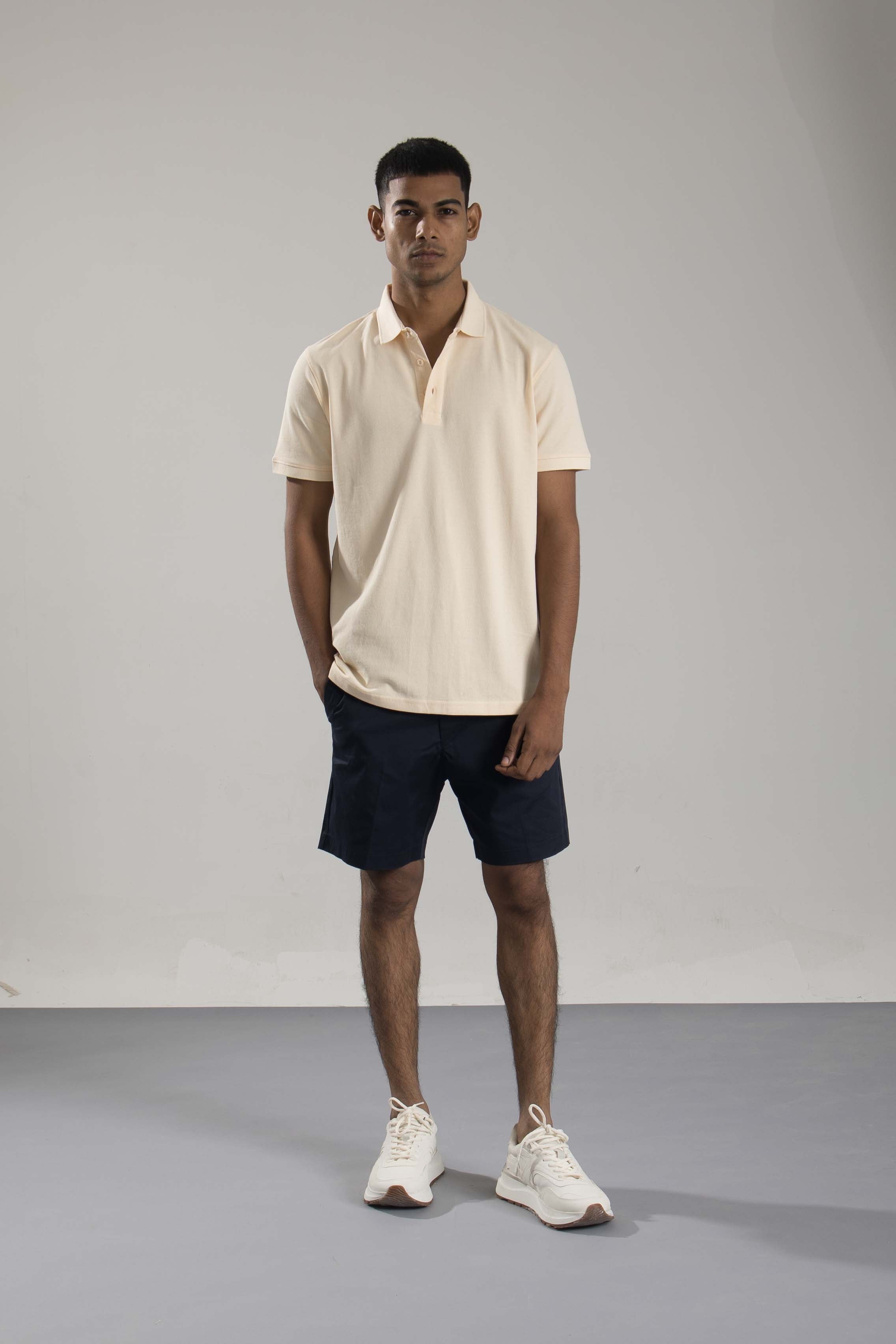 Cream Plain Polo
