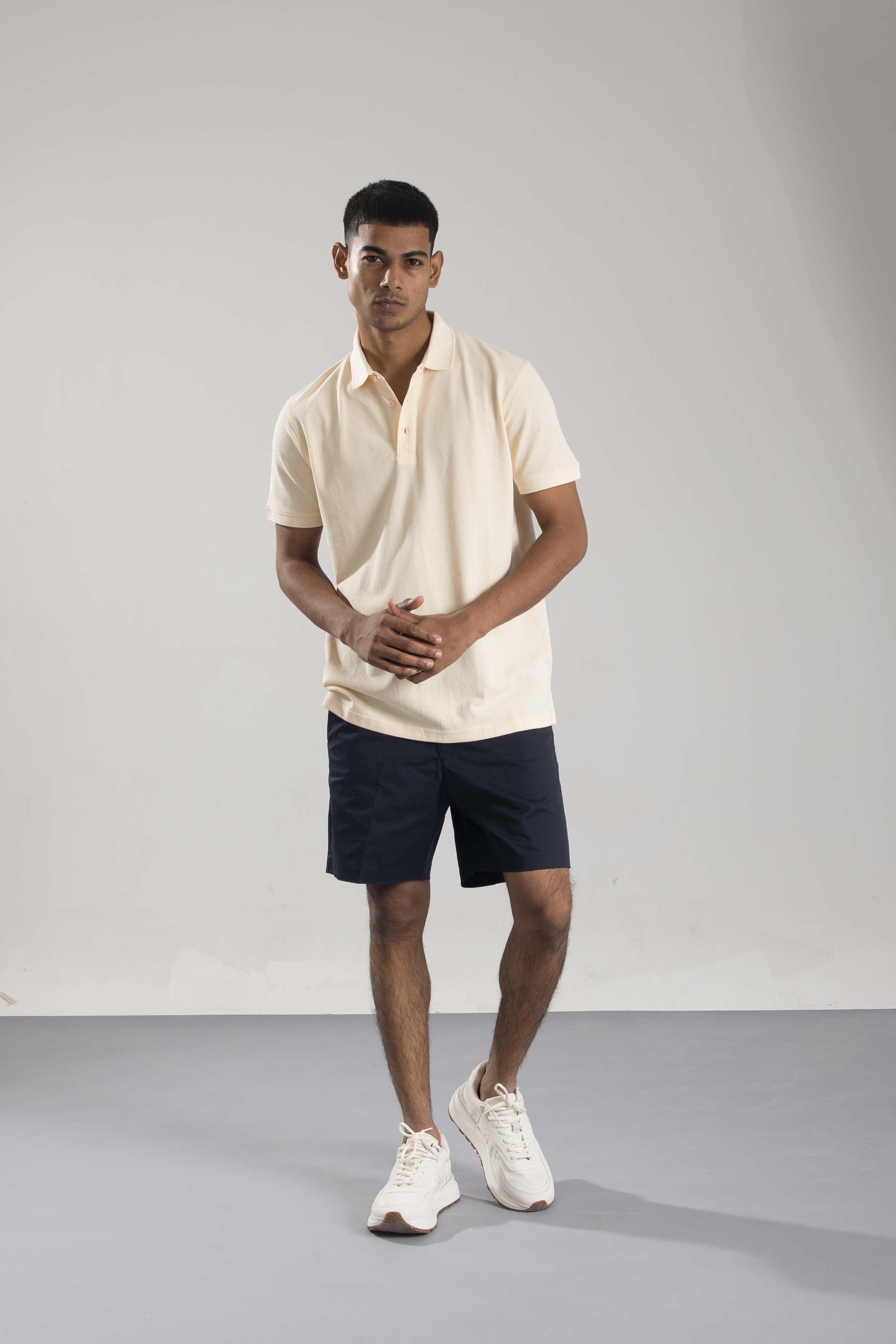 Cream Plain Polo