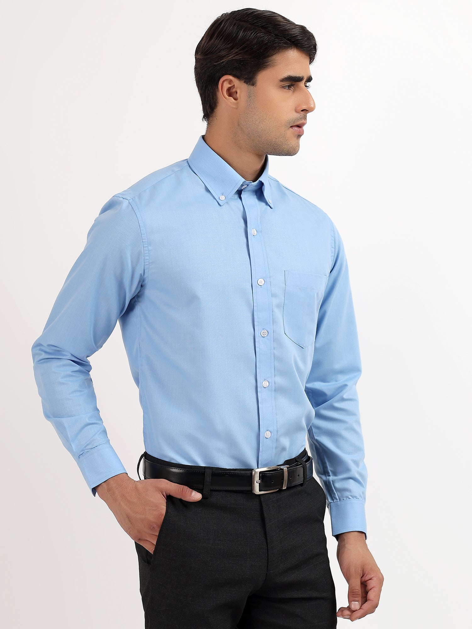 Custom Fit Blue Oxford Shirt