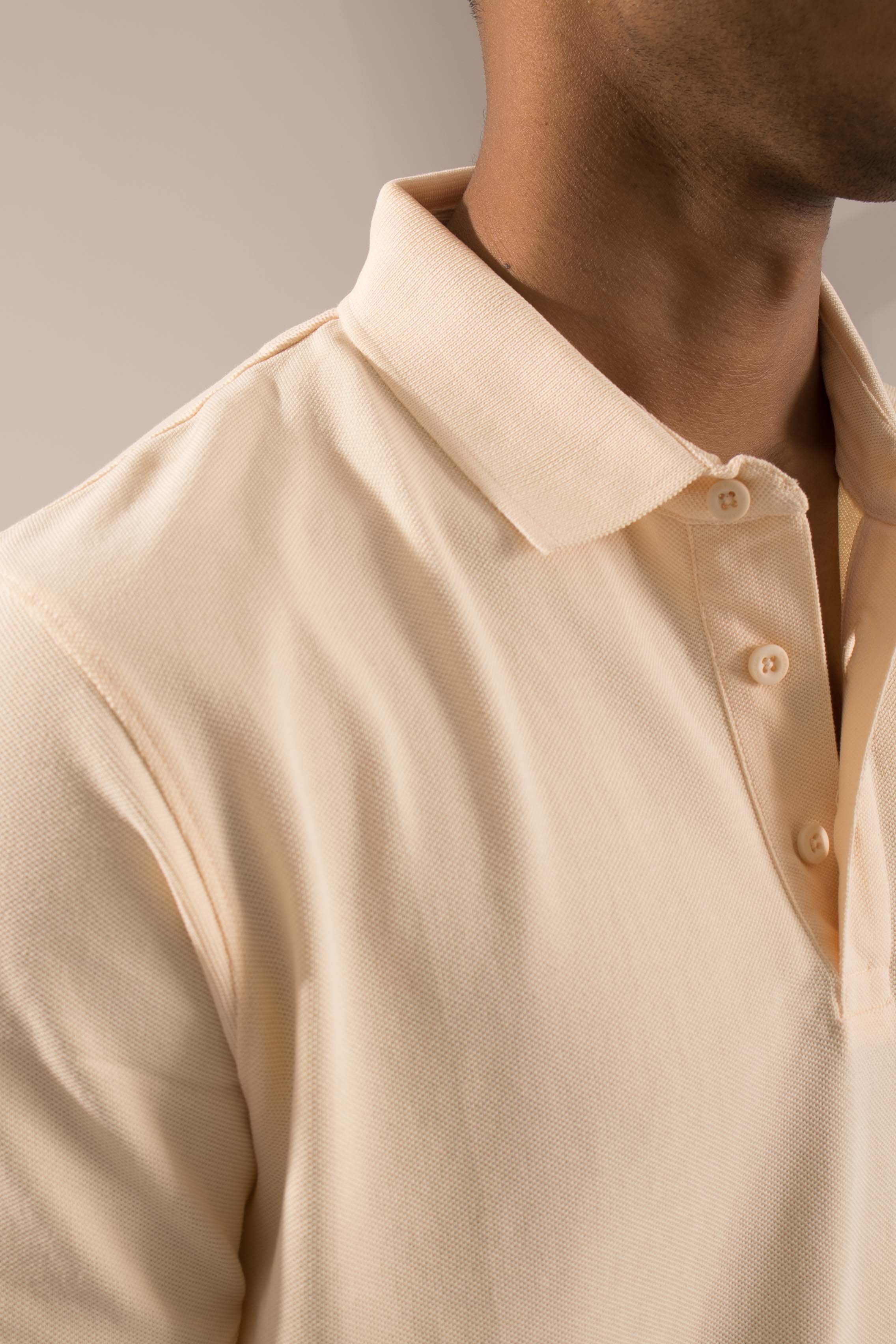 Cream Plain Polo