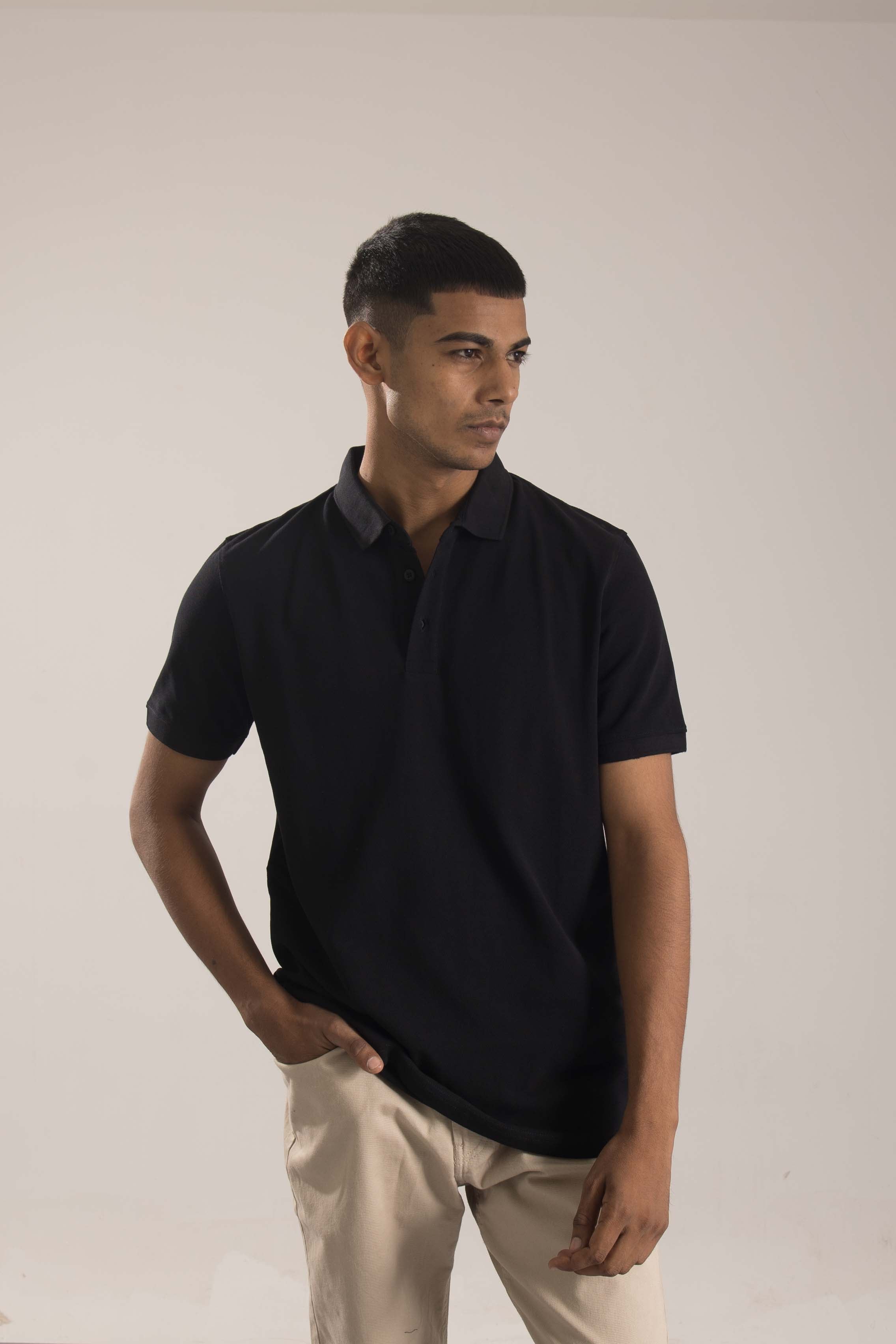 Plain Black Polo