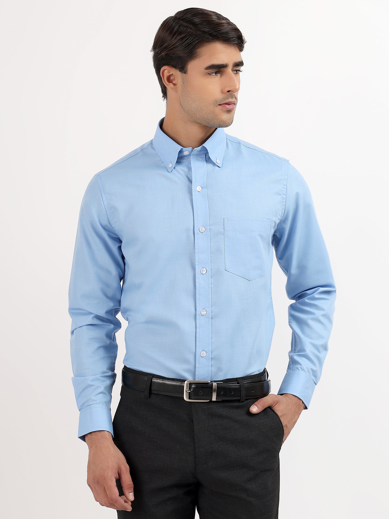 Custom Fit Blue Oxford Shirt