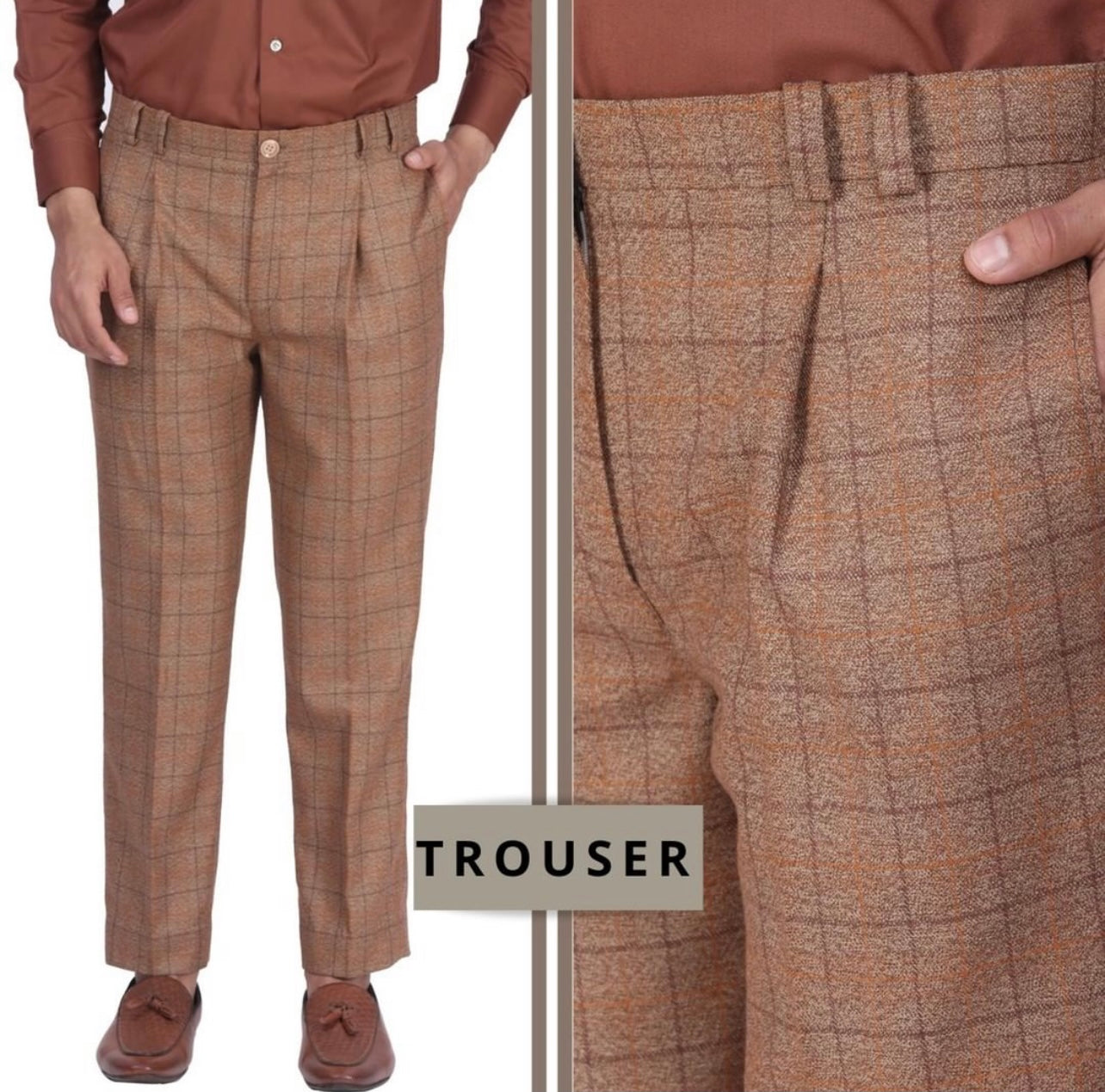 Brown Checks Trousers