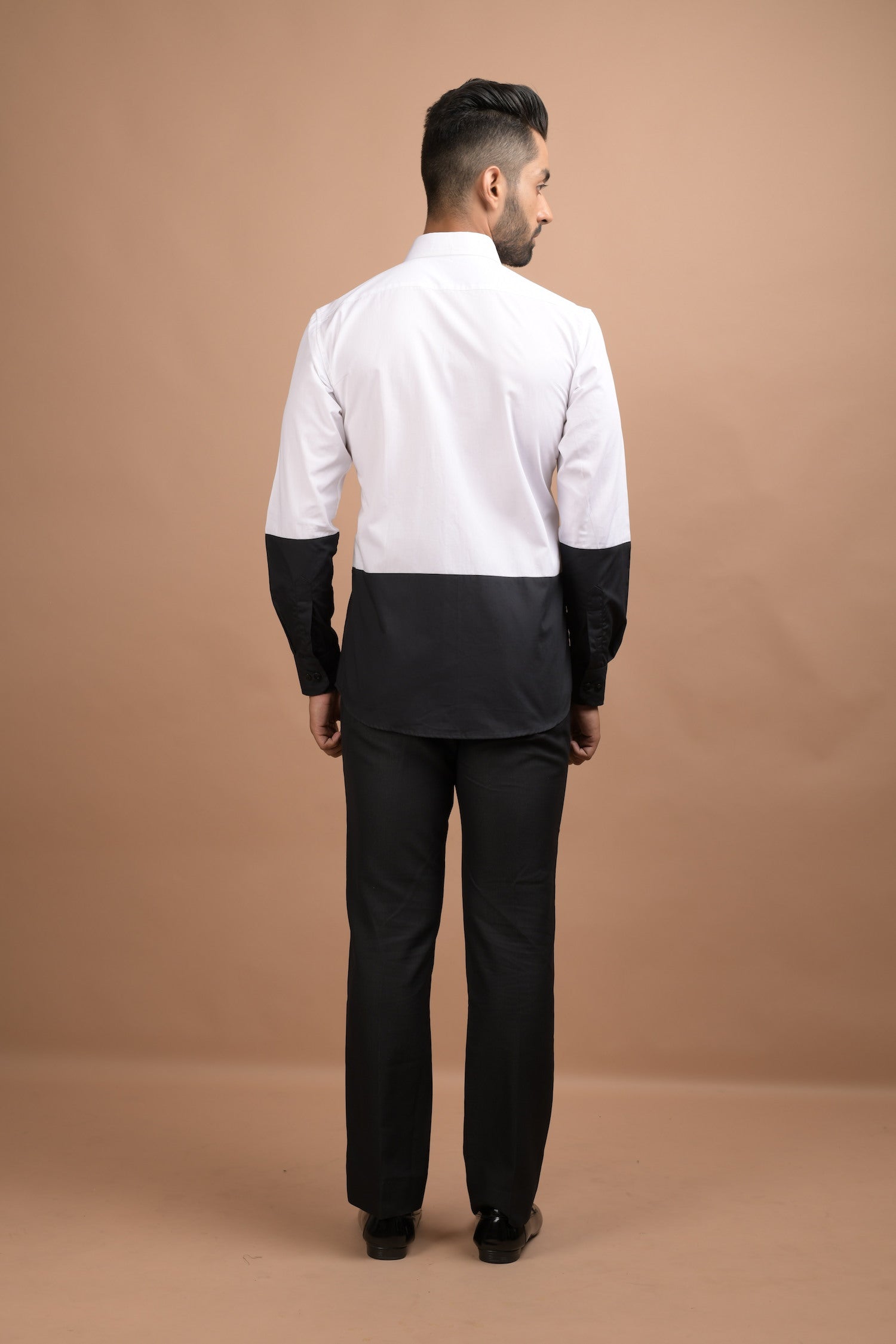 Black and White half and Half Shirt