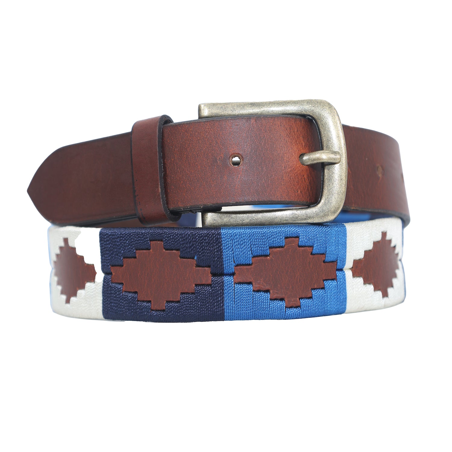 Multi Blue & White Polo Belt