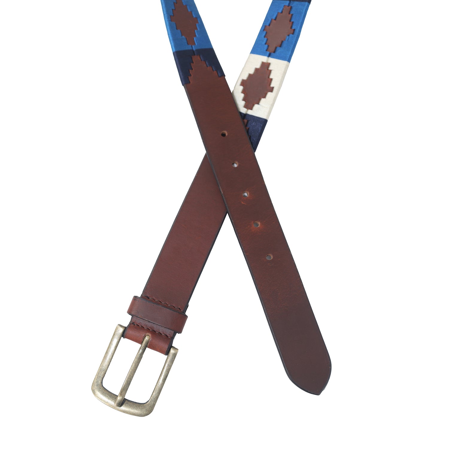 Multi Blue & White Polo Belt