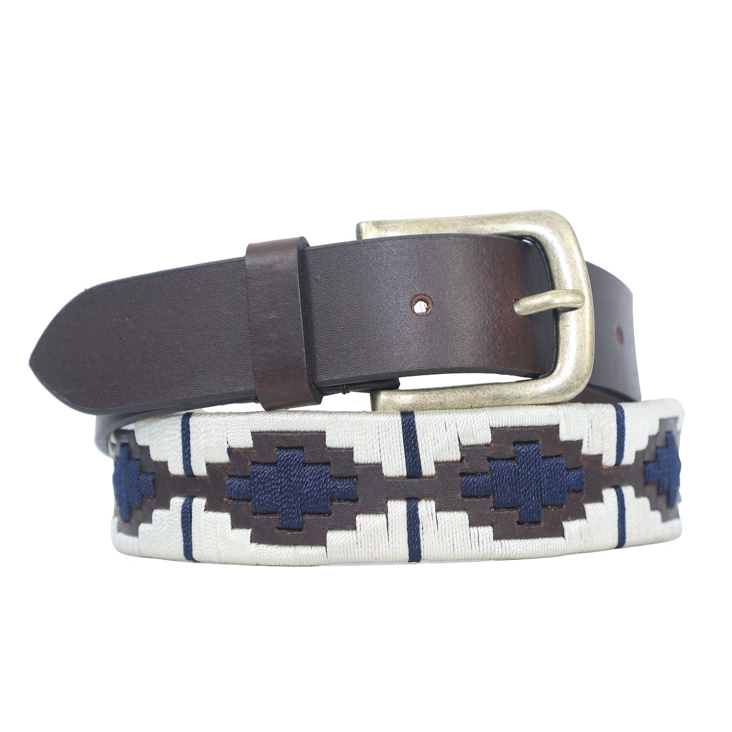 Polo White Belt with Blue Detailing