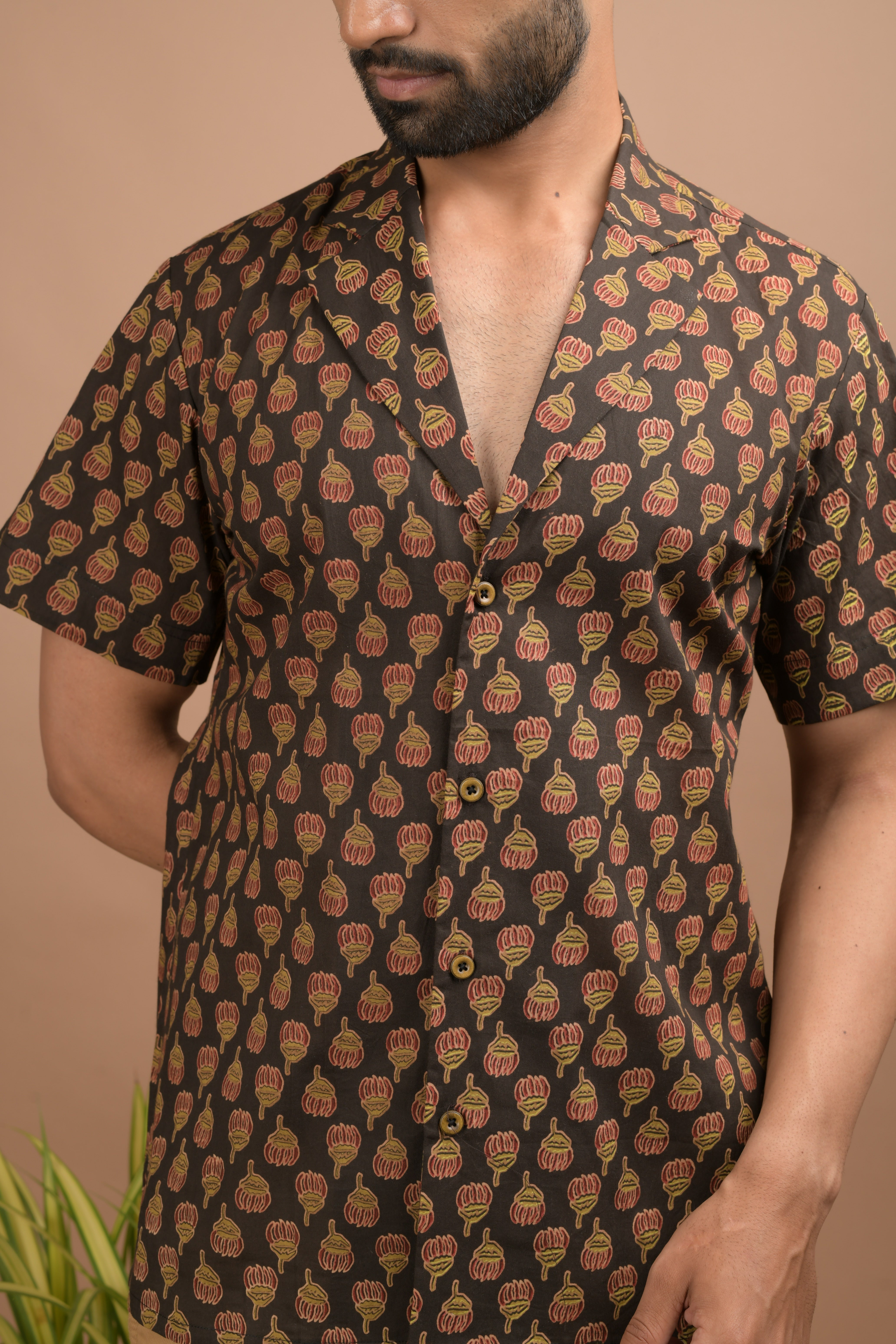 Lapel Collar Printed Shirt
