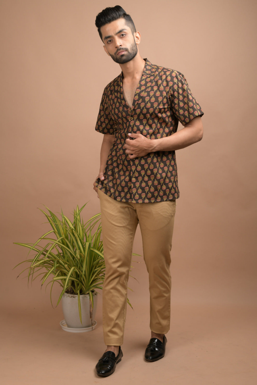 Lapel Collar Printed Shirt